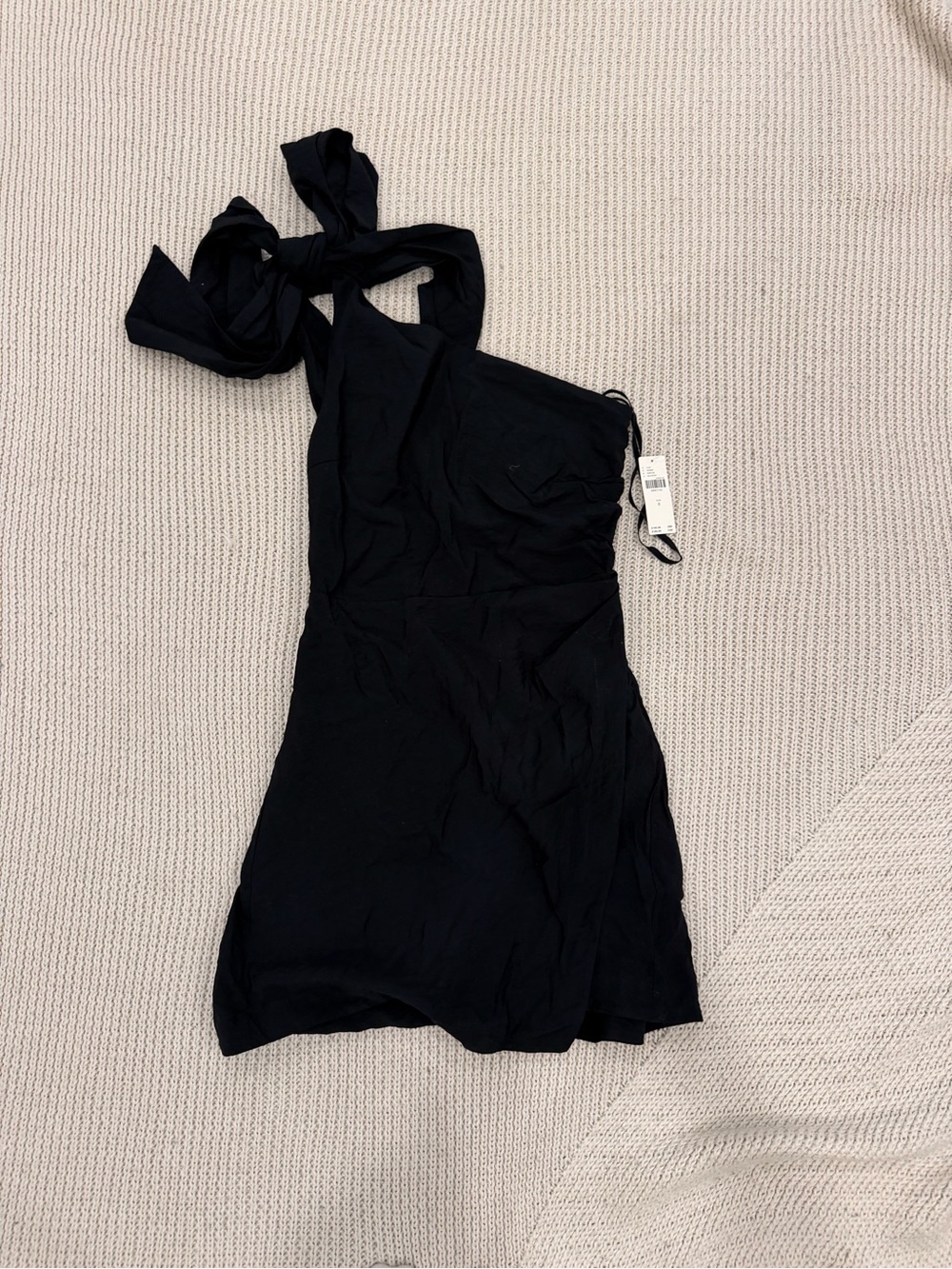 Anthropologie Black Mini Dress with Tie-Strap